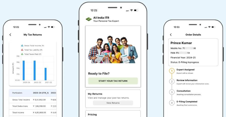 All IndiaITR App Screen
