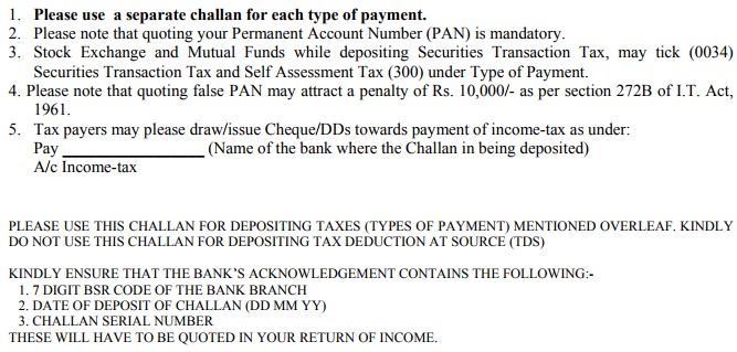Challan 282 Instruction